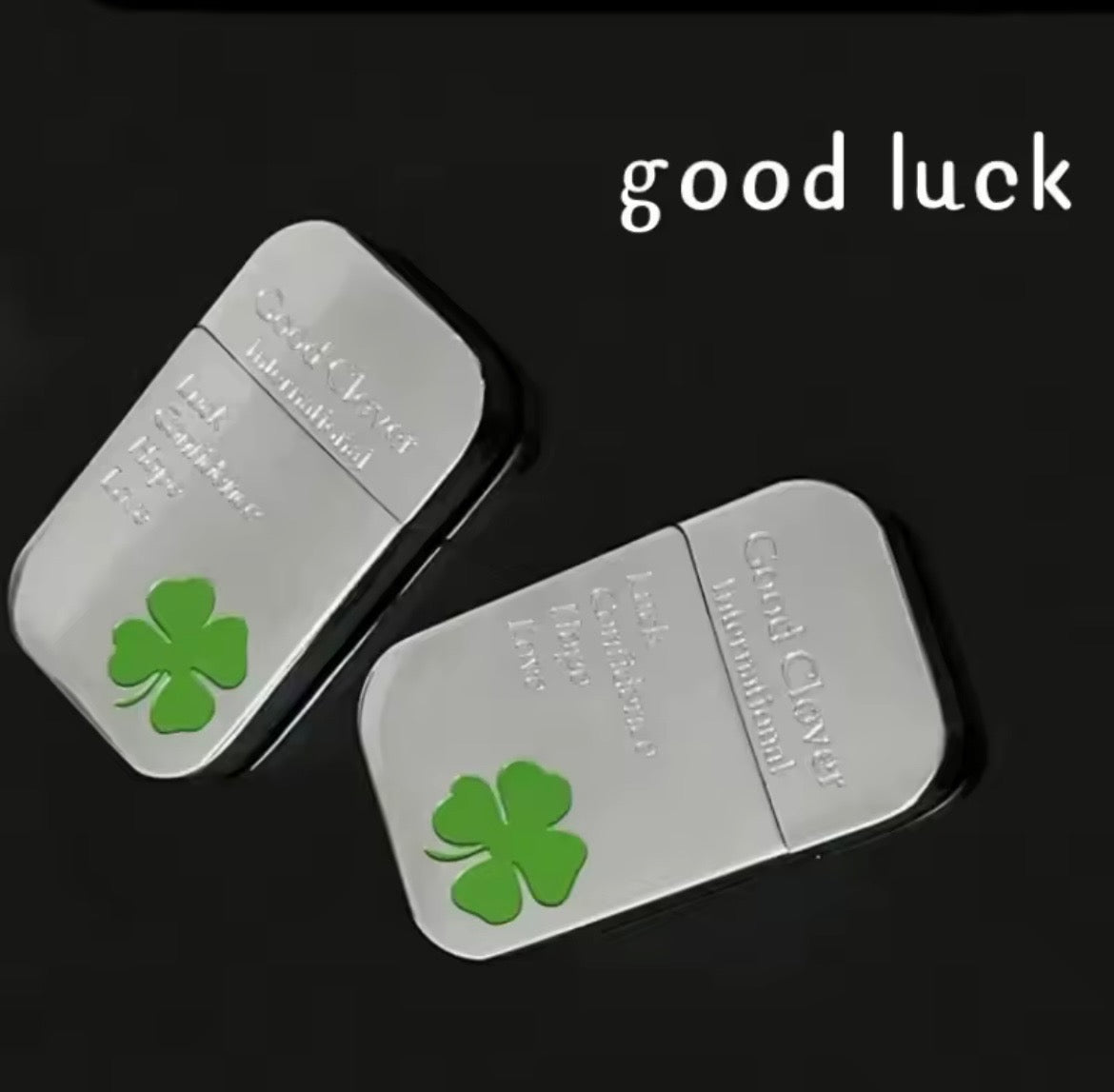 Silver 4 Leaf Clover Lucky Lighter